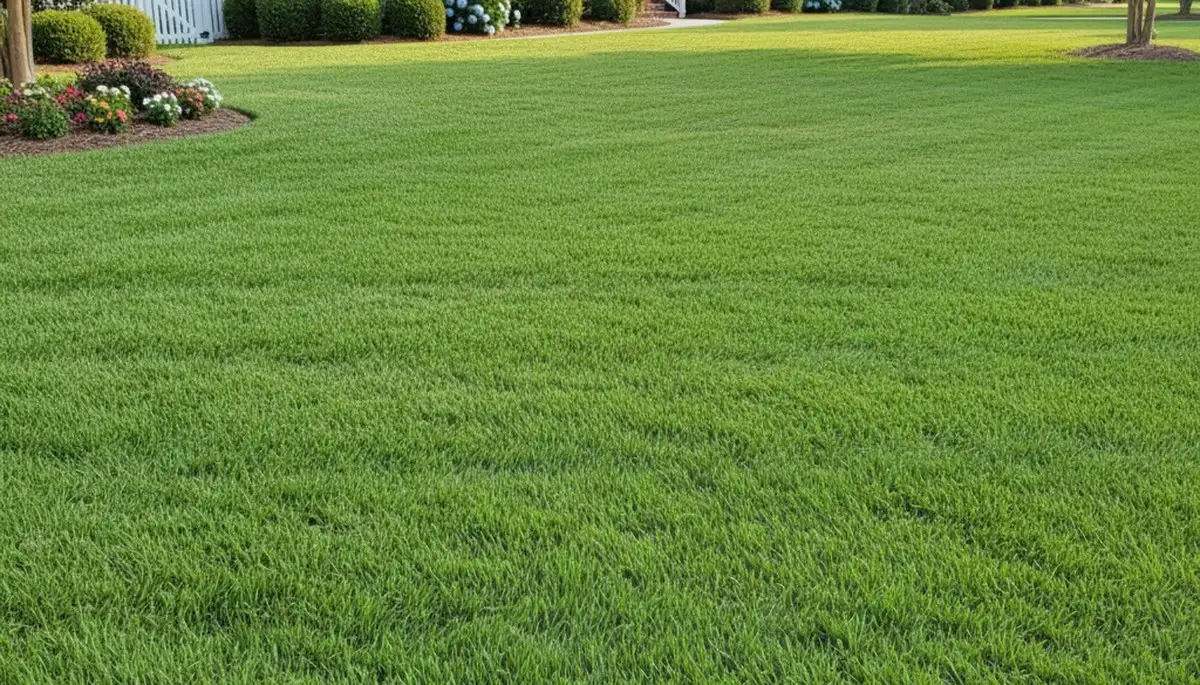Lush green residential lawn showing professional lawn care results by Chop Chop Landscaping in Wilmington, NC