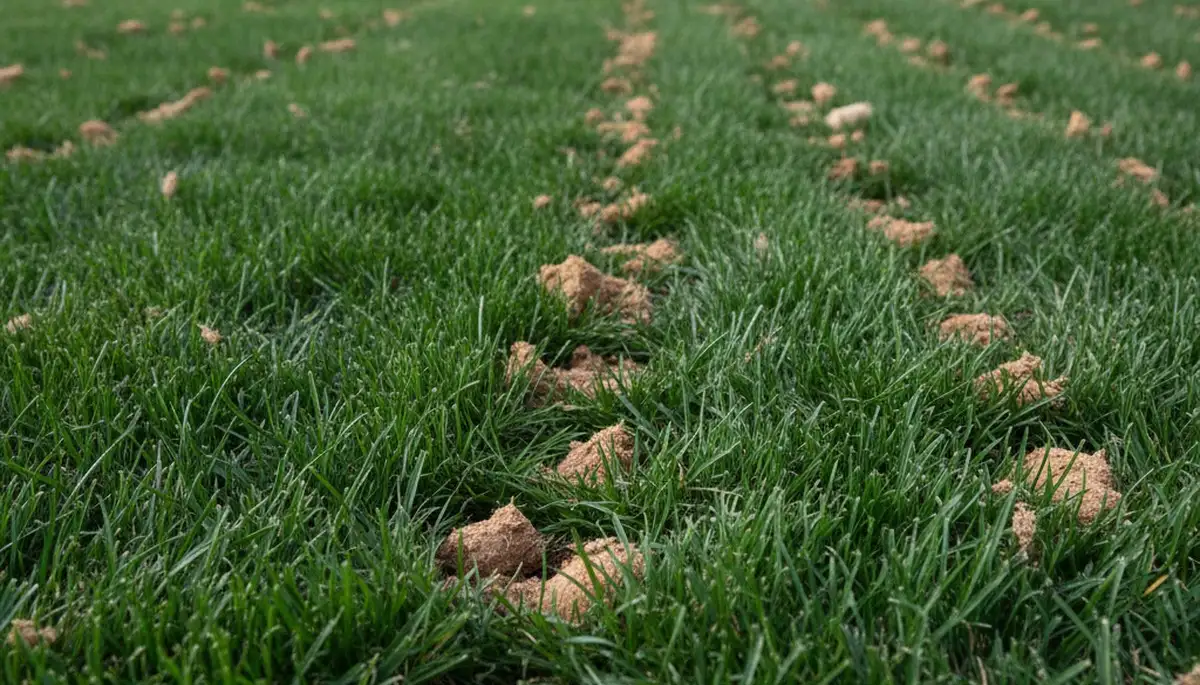 Wilmington NC lawn recovering after professional aeration by Chop Chop Landscaping, showing greener growth