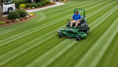 Professional lawn mowing with crisp stripes and edges in Wilmington, NC by Chop Chop Landscaping